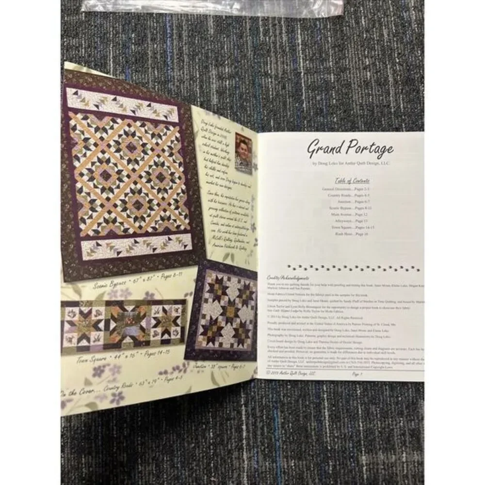 GRAND PORTAGE By‎ Doug Leko ANTLER QUILT DESIGN 2015 New Quilting Pattern Book